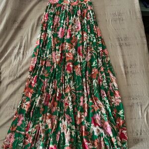 Flying Tomato Vibrant Floral Pleated Wide-Leg Pants